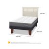 Cama Europea CIC 1,5 Plazas Anatomic + Respaldo Dublin Alpino