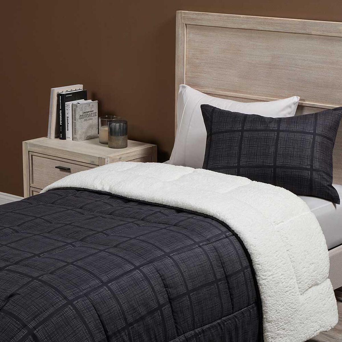 Plum&oacute;n Rosen 1,5 Plazas Sherpa Alaska Multi Negro/Gris