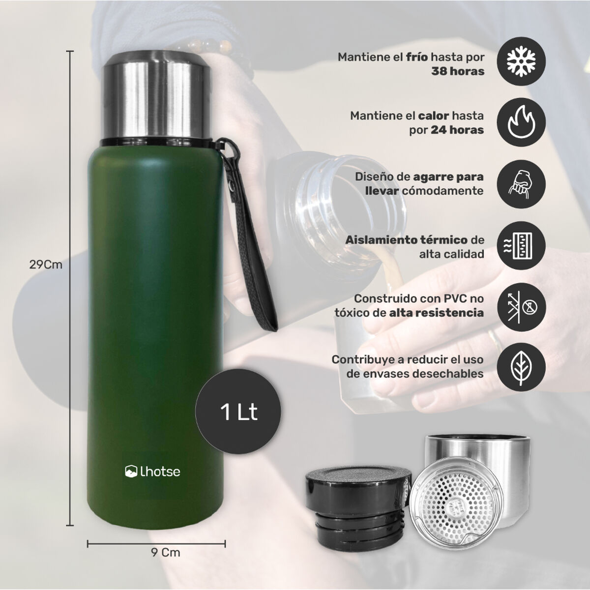Termo Lhotse Patagón Verde 1,3 Lt
