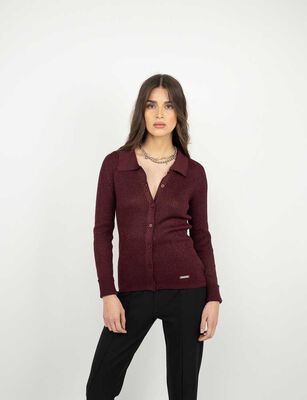 Imagen 1 del producto Sweater Mujer Soviet Burdeo, Negro, Silver