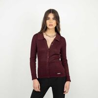 Sweater Mujer Soviet Burdeo, Negro, Silver