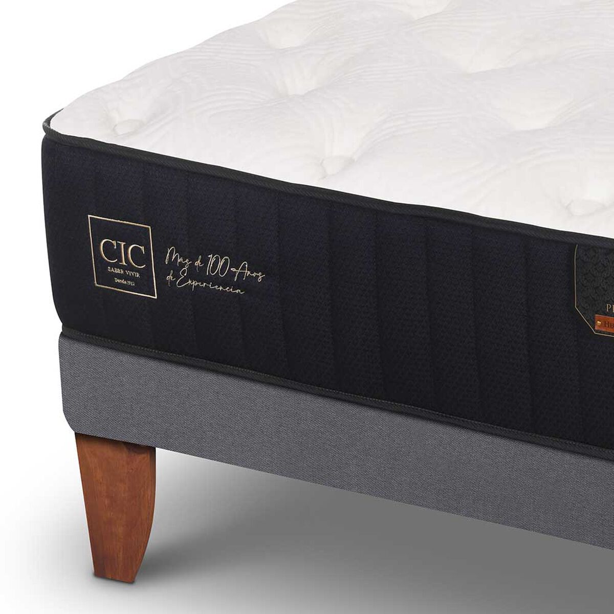 Cama Europea CIC 1,5 Plazas Premium + Respaldo + Velador Dublin