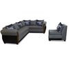 Sofá Seccional Modular Elegant Detail Girona 7 Cuerpos Negro Gris