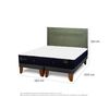 Cama Europea CIC Base Dividida 2 Plazas Premium + Respaldo Milan Olivo