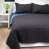 Quilt Doral 2 Plazas Negro y Azul Hotpress Bicolor
