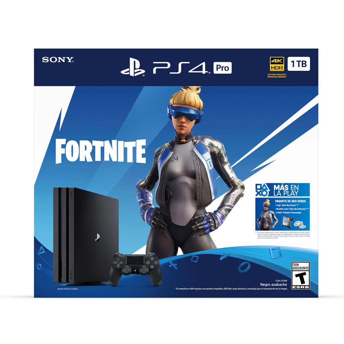 Consola Sony PS4 1TB + Control Dualshock4 + Cupón Fortnite Neo Versa