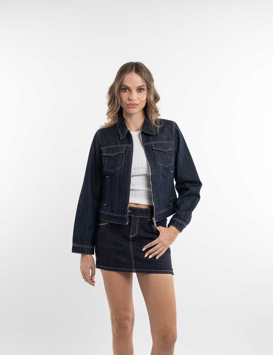 Chaqueta Denim Cierre Mujer Soviet