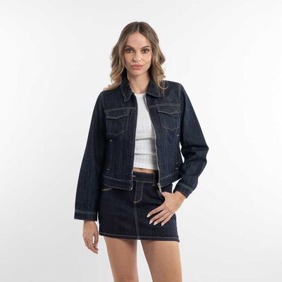 Chaqueta Denim Cierre Mujer Soviet