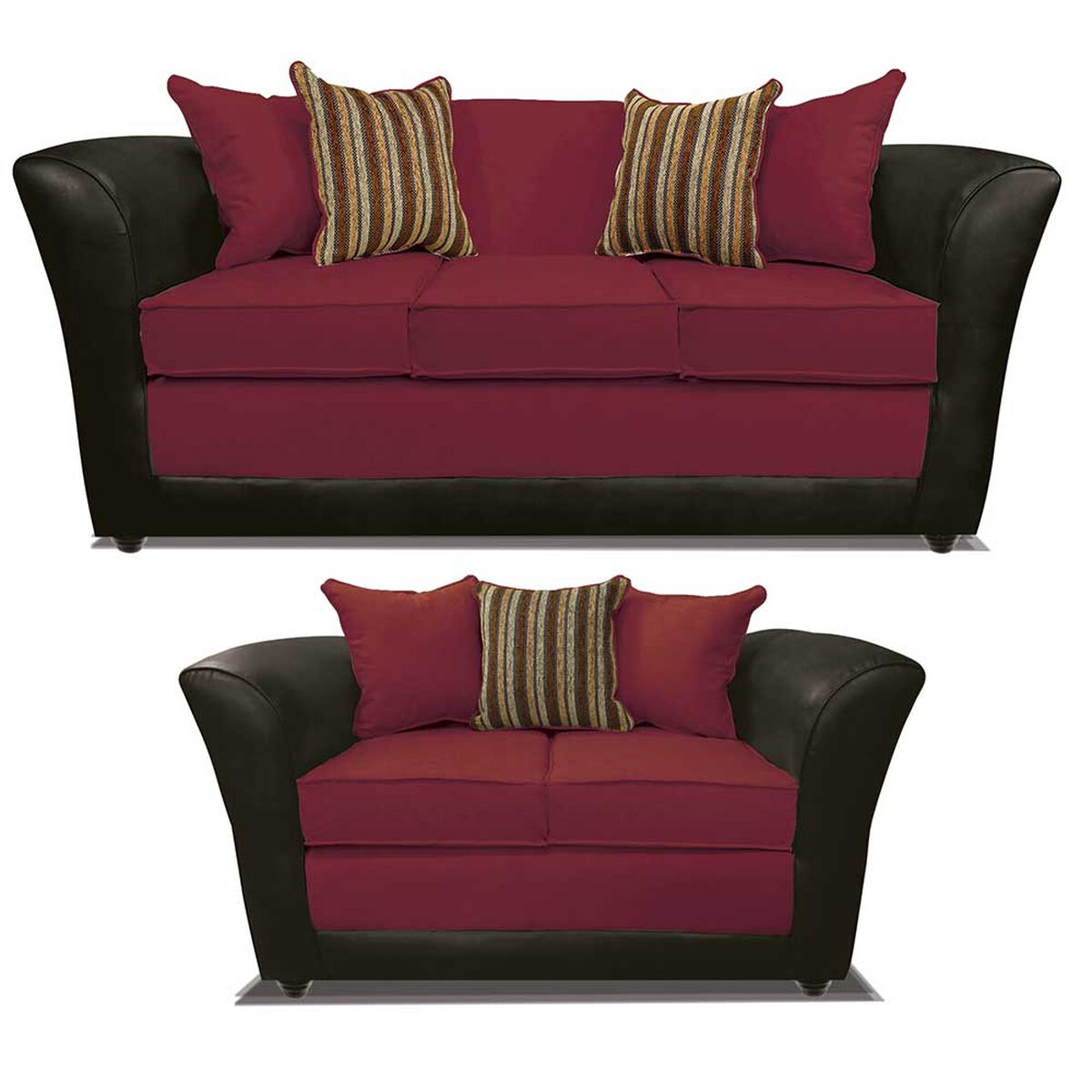 Juego de Living Elegant Detail Minesota Sof&aacute; 3 Cuerpos + Sof&aacute; 2 cuerpos + Sill&oacute;n 1 Cuerpo Rojo