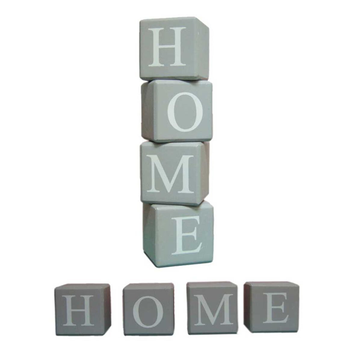 Adorno Cubos con Letras Madera Vgo Letras  24 x 6 cm Gris
