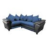 Sofá Seccional Izquierdo Living Factory Capricho Chaise Longue + Sofá 3 Cuerpos Negro Azul Petróleo