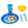 Set 5 Piezas Vajilla Infantil Baby Shark Celeste