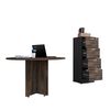 Combo Mesa Redonda + Archivador 4 Cajones TuHome Home Office Negro Soft-Co&ntilde;ac