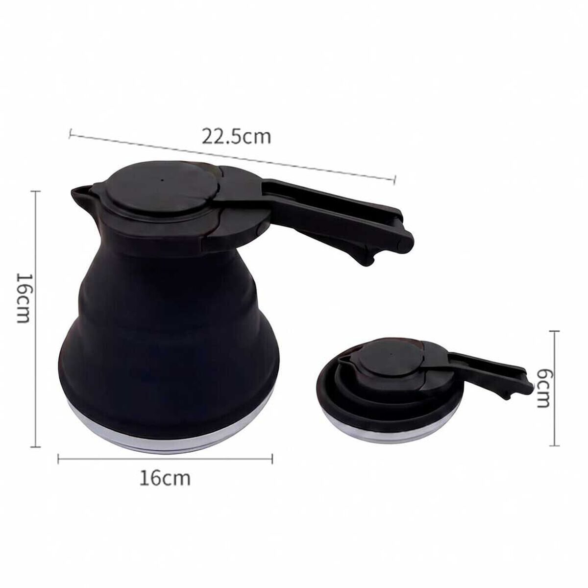 Tetera Plegable Camping Outdoor Uso Diario Negra Pro Outdoor