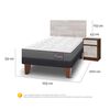 Cama Europea CIC 1,5 Plazas Anatomic + Respaldo + Velador Legno