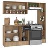 Mueble de Cocina Vekkahome Madri 1 Cajón 7 Puertas Negro Café