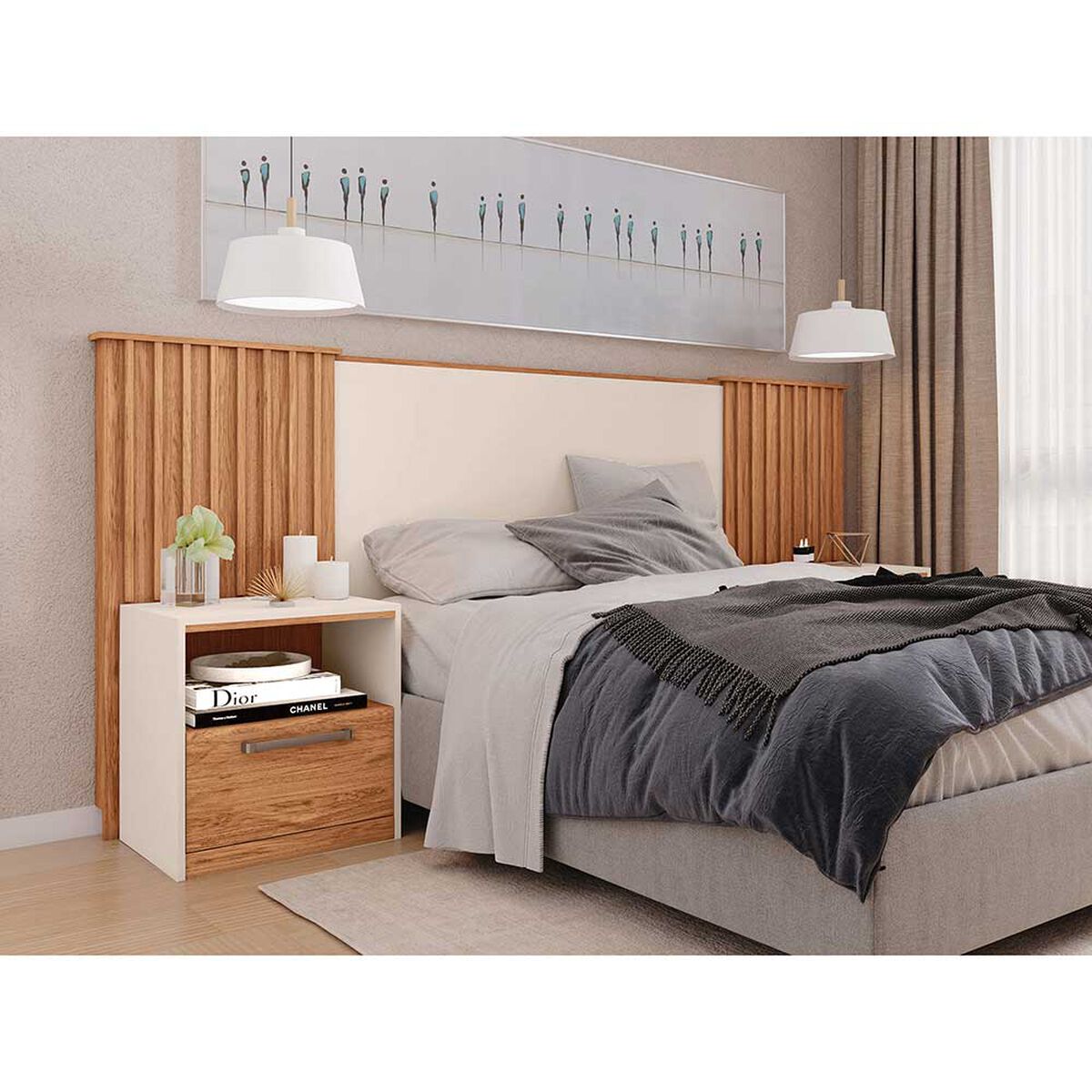 Respaldo Decocasa Lucius Extencible 260-320 cm + 2 Veladores