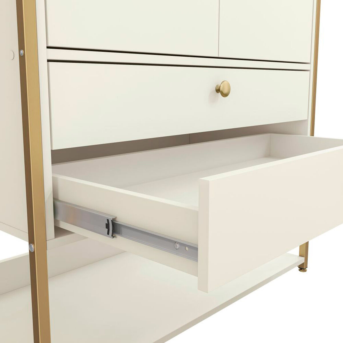 Cl&oacute;set Roca Org&aacute;nico 2 Puertas 2 Cajones Blanco Dorado