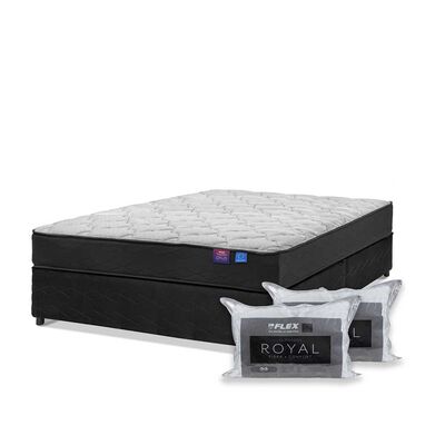 Cama Americana Flex Base Dividida 2 Plazas Therapedic Plus  + 2 Almohadas