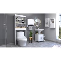 Botiquín Bath 28 + Base Lavamanos + Estante Wc + Auxiliar TuHome BigBath Blanco