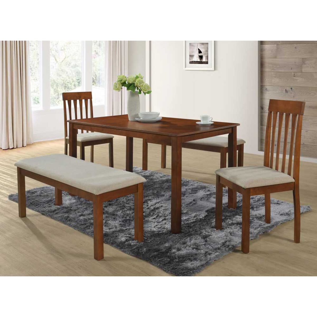 Juego de Comedor Fm Furniture Qatar M1400 2 Sillas 2 Bancas