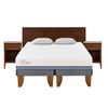 Cama Europea CIC Base Dividida 2 Plazas Excellence Plus + 2 Almohadas + Respaldo + 2 Veladores CIC 2 Plazas Alassio