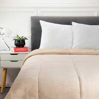 Plumón Coral Sherpa Casanova 1.5 Plazas Beige, Cafe