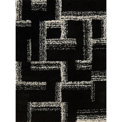 IDETEX Bajada de Cama Idetex Shaggy Maze 50 x 100 cm Negro