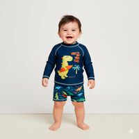 Traje de Baño Polera+Short UV Chess Baby Azul