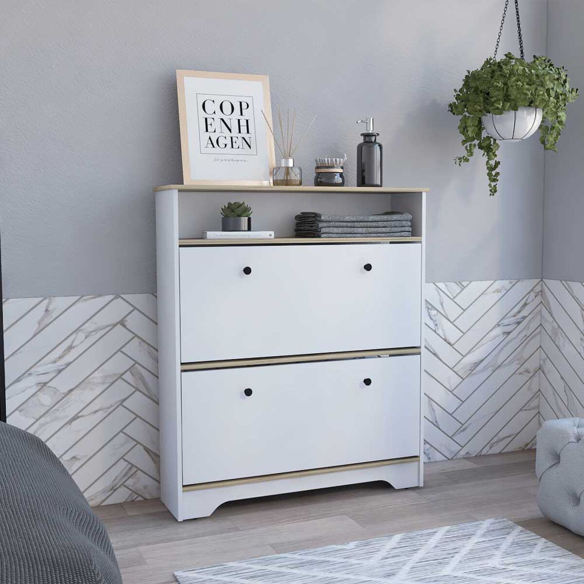 Cómoda TuHome Bi Color Blanco Duna 2 Puertas