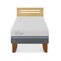 Cama Europea CIC 1,5 Plazas Excellence Plus + Respaldo Munich Mostaza