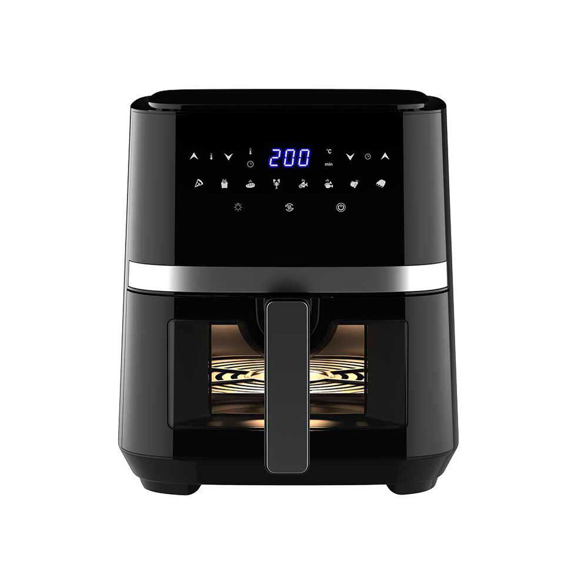 Combo Mueble de Cocina Casanova Borja 4 Puertas 2 Cajones Negro Caf&eacute; + Freidora de Aire Kioto Nagano 5,5 lts.