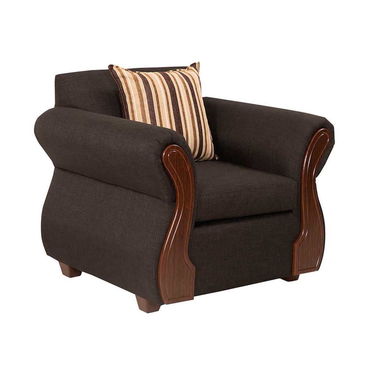 Juego de Living Deco Outlet Tarento Sofá 3 Cuerpos + Dos Sillones 1 Cuerpo Gris Oscuro