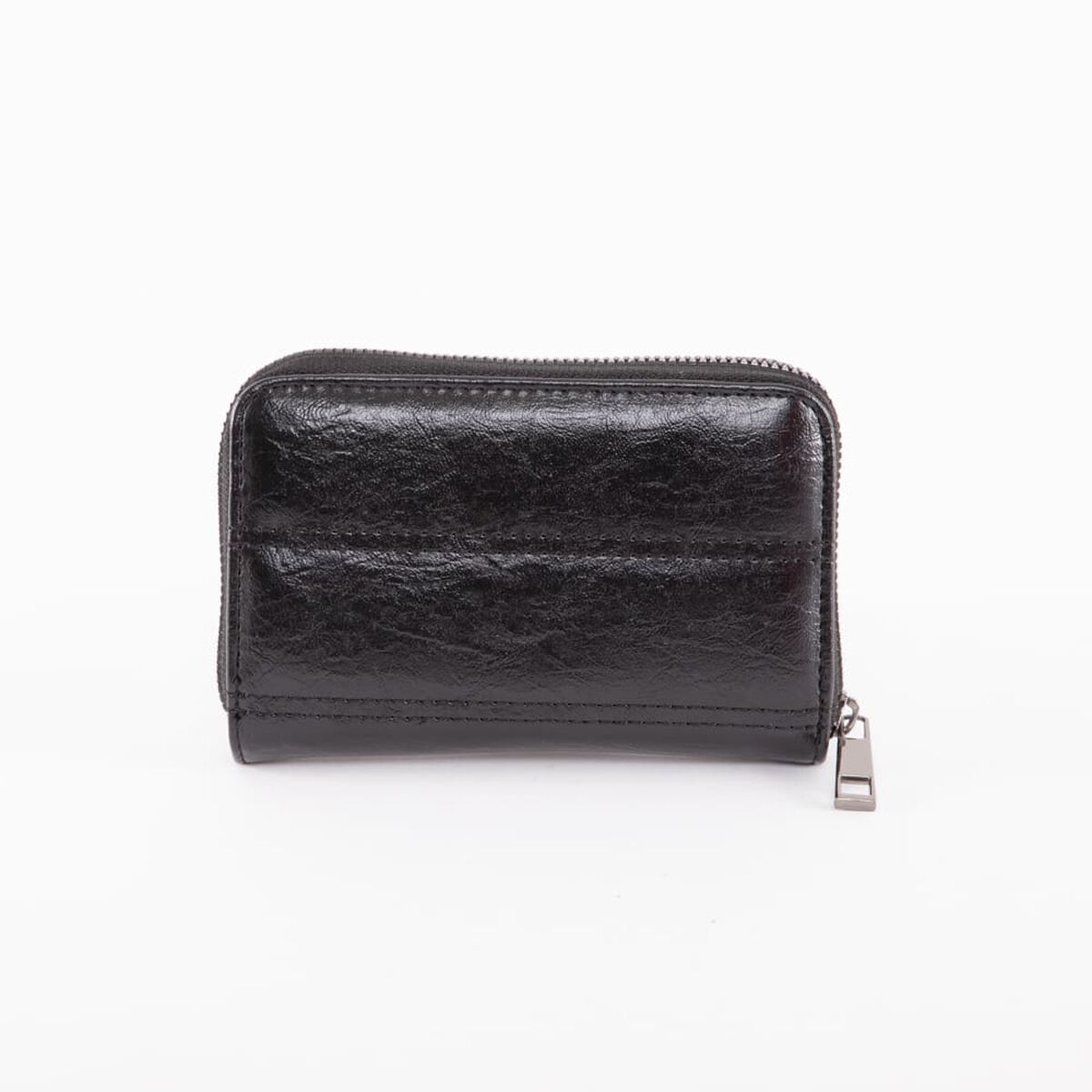 Billetera Lisa Negra Eco Cuero Mujer Portman Club
