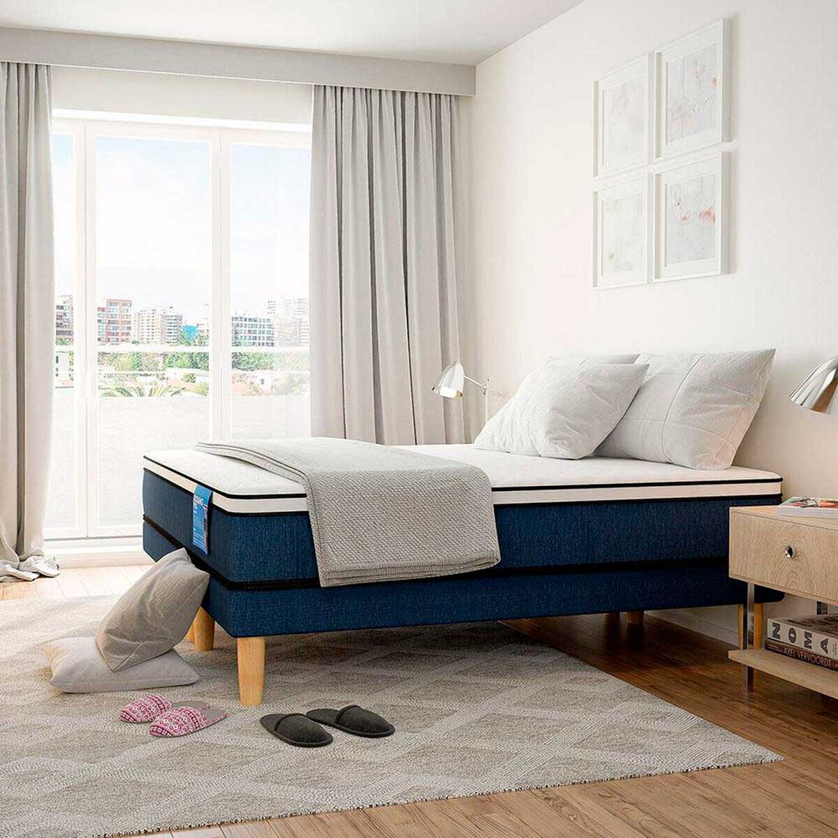 Cama Americana CIC 1,5 Plazas Excellence Plus + Almohada Viscoel&aacute;stica