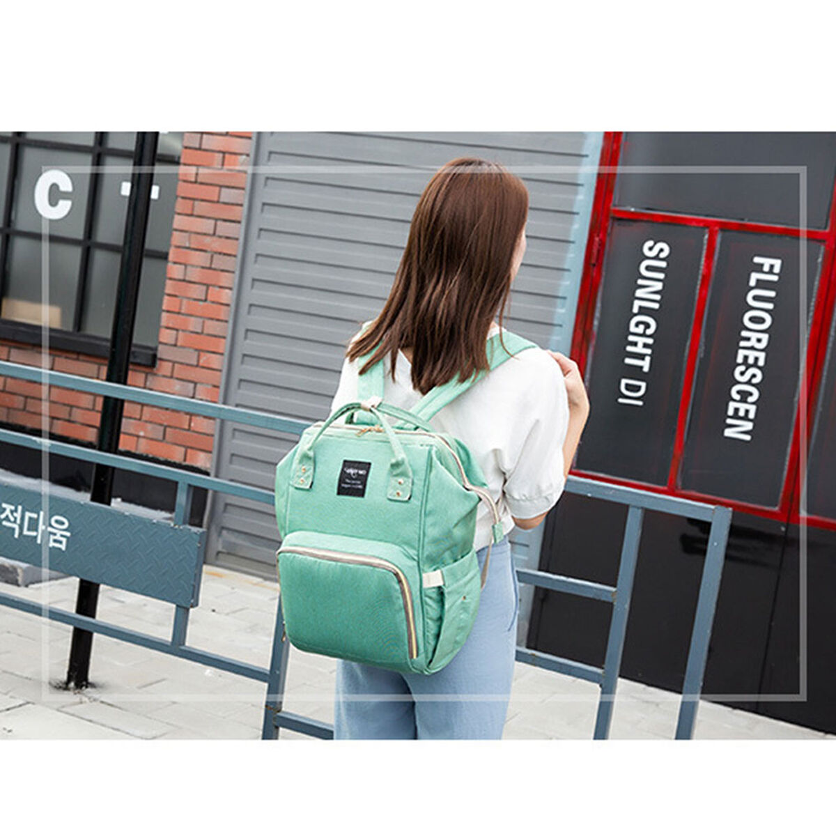 Mochila Pañalera Verde
