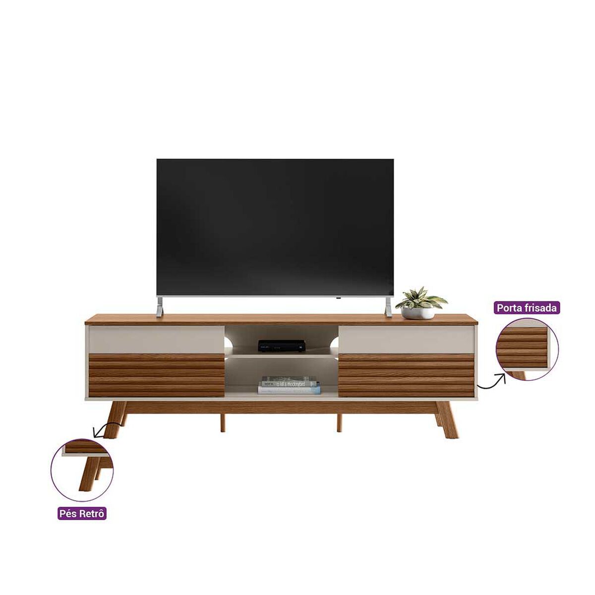 Rack TV Jdo & Design San Juan Hasta 65" Café Beige