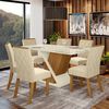 Juego de Comedor Home Mobili Avanti 6 Sillas Blanco Beige