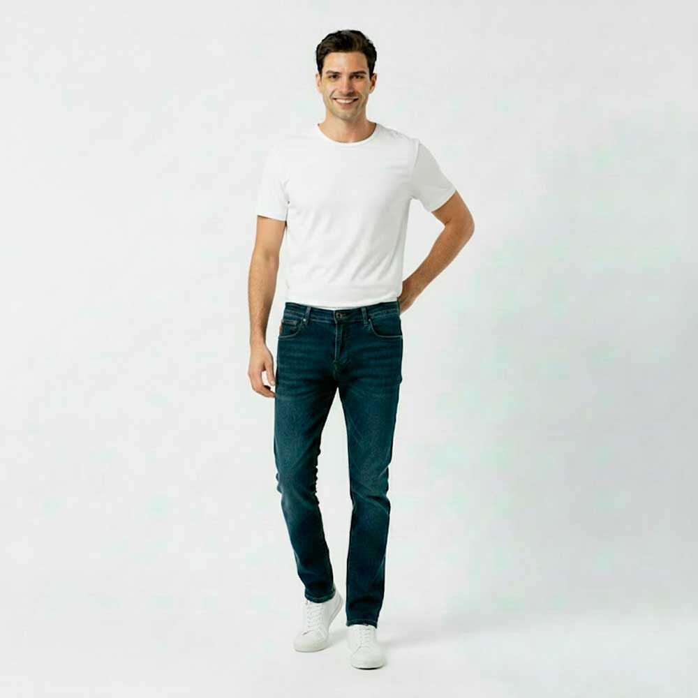 Jeans Slim Tiro Medio Hombre Ellus
