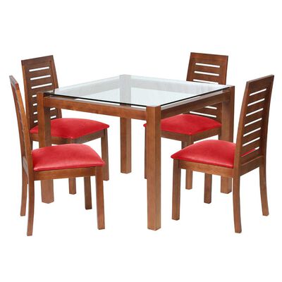 Juego de Comedor Latam Home Barcelona 4 Sillas Rojo