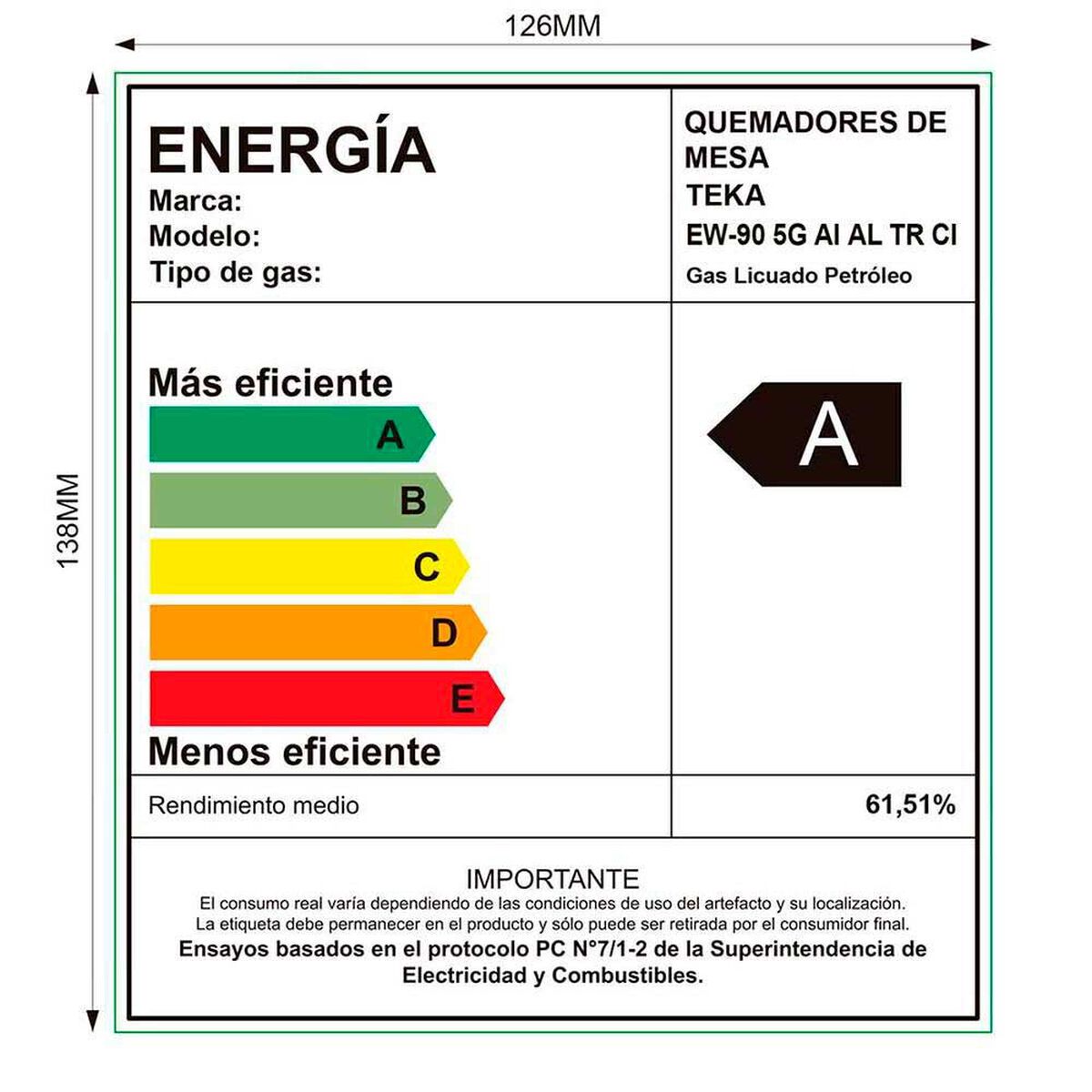 Encimera a Gas Teka EW 90 5G BK 5 Quemadores
