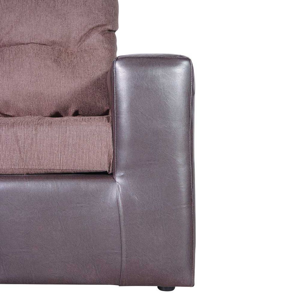 Sofá Seccional Modular Kea Liverpool 5 Cuerpos PU Tela Café