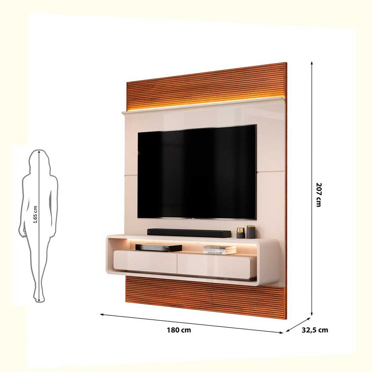 Panel TV Altavision Taylor Blanco y Café