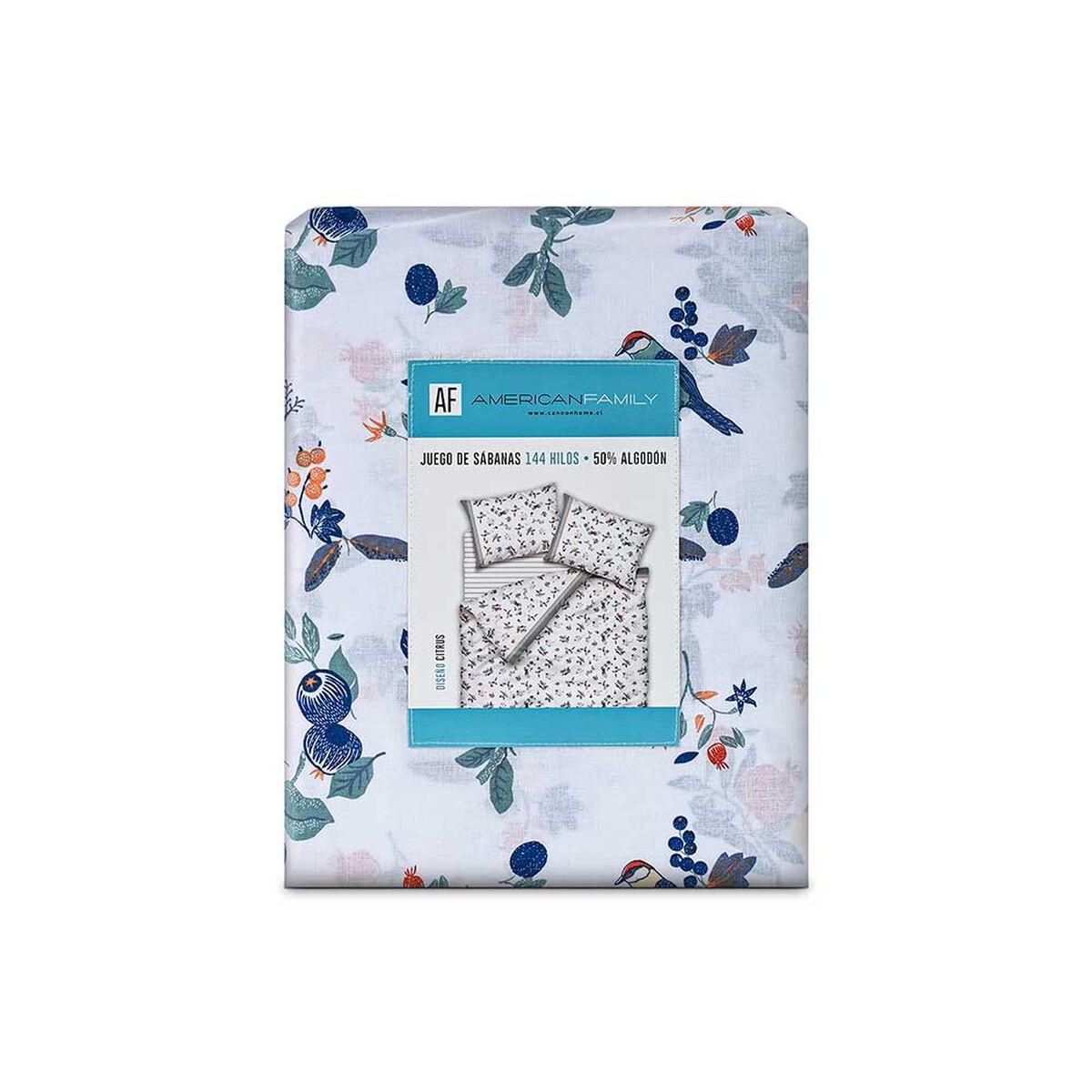 Juego de S&aacute;banas American Family 1.5 Plazas 144 Hilos Citrus Mostaza