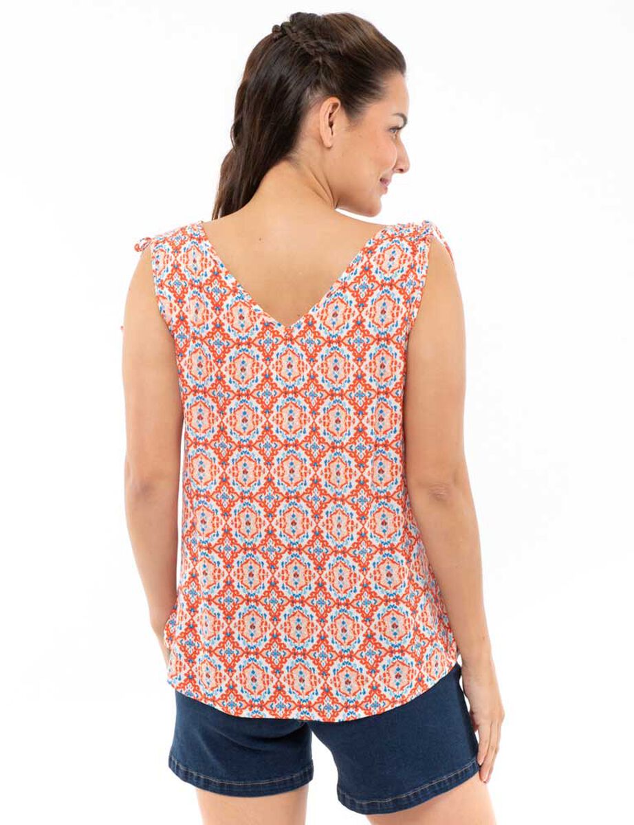 Blusa Estampada Sin Mangas Mujer Alma