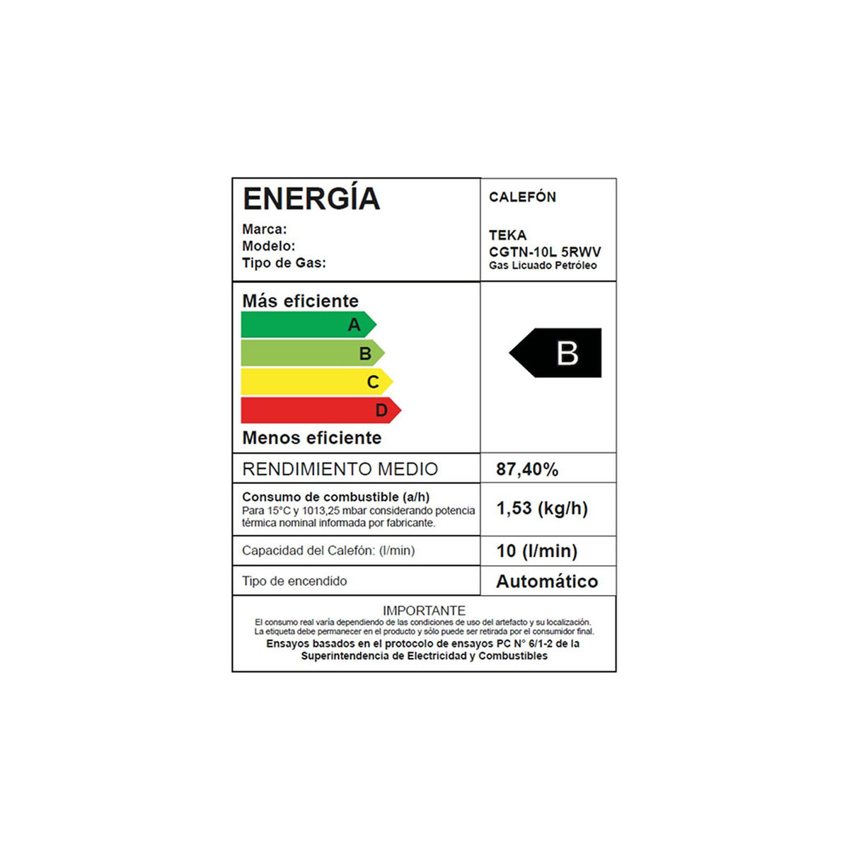 Calefont Teka CGTN-10L 5RWV 10 L