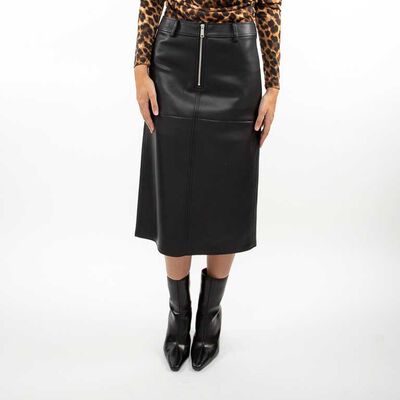 Falda Maxi Ecocuero Mujer Zibel
