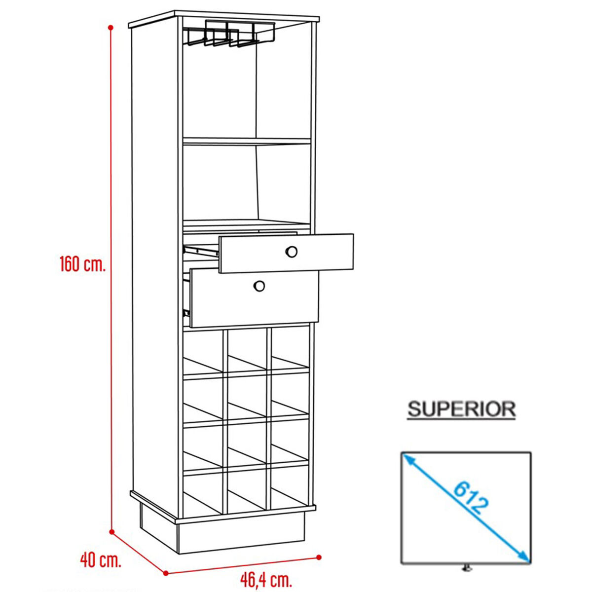 Mueble Bar +Biblioteca TuHome Classic
