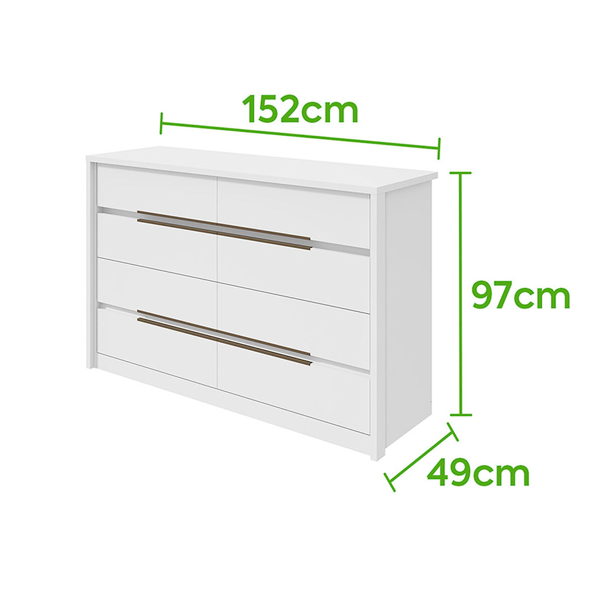 C&oacute;moda Di Poretti Design Urban 8 Cajones Blanco