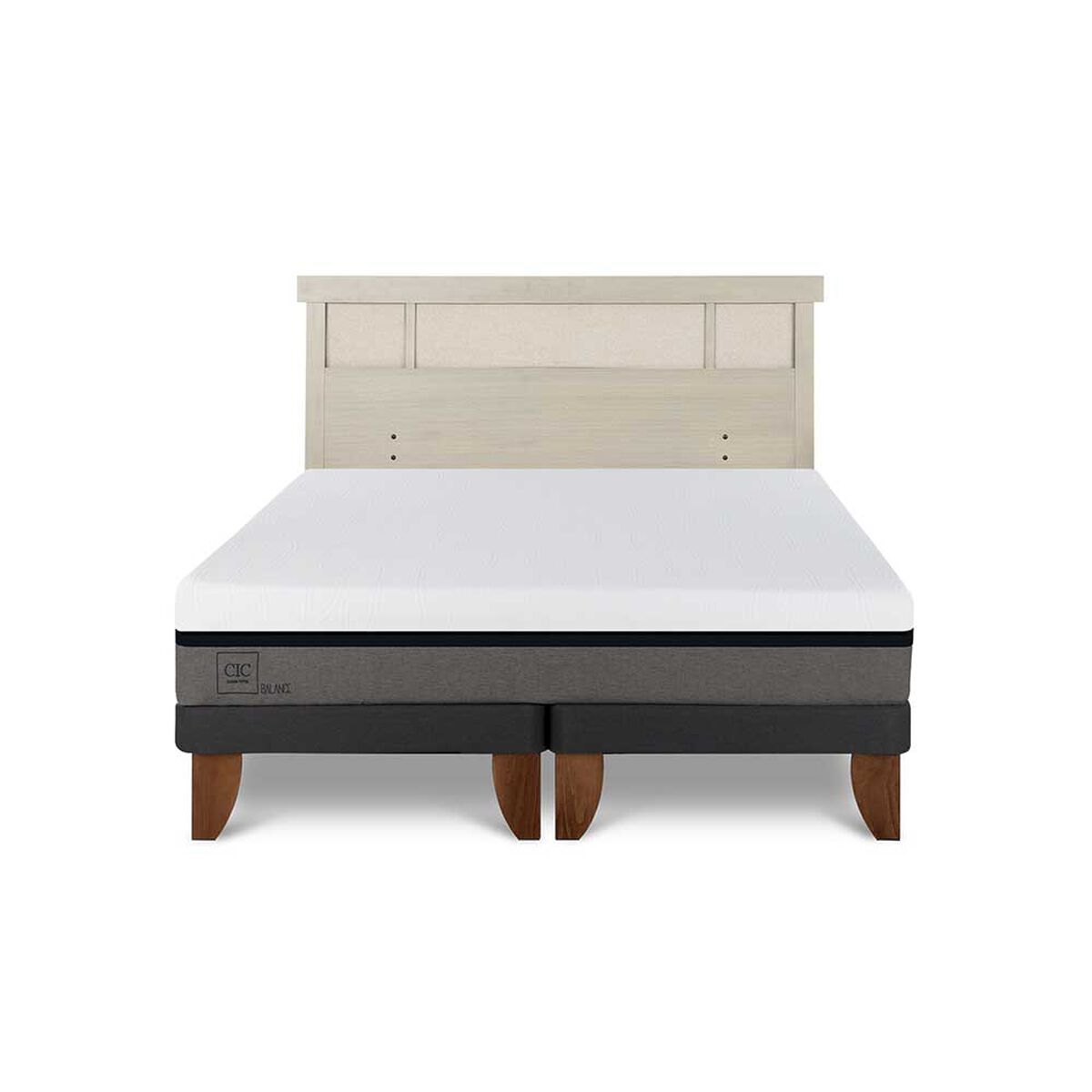 Cama Europea CIC Base Dividida 2 Plazas Balance + Respaldo Dublin Alpino
